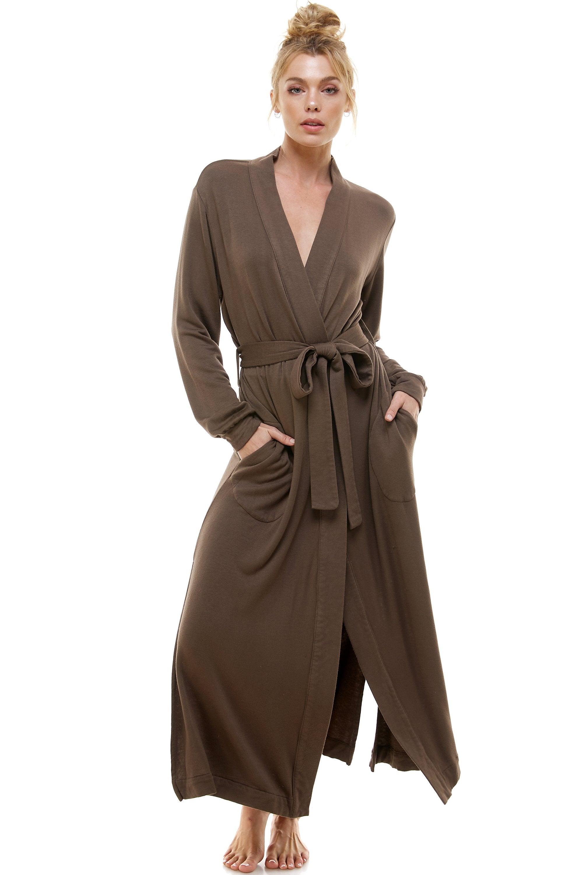 Load image into Gallery viewer, BANDED LONG | FUZZY LUXE HUNTER BROWN