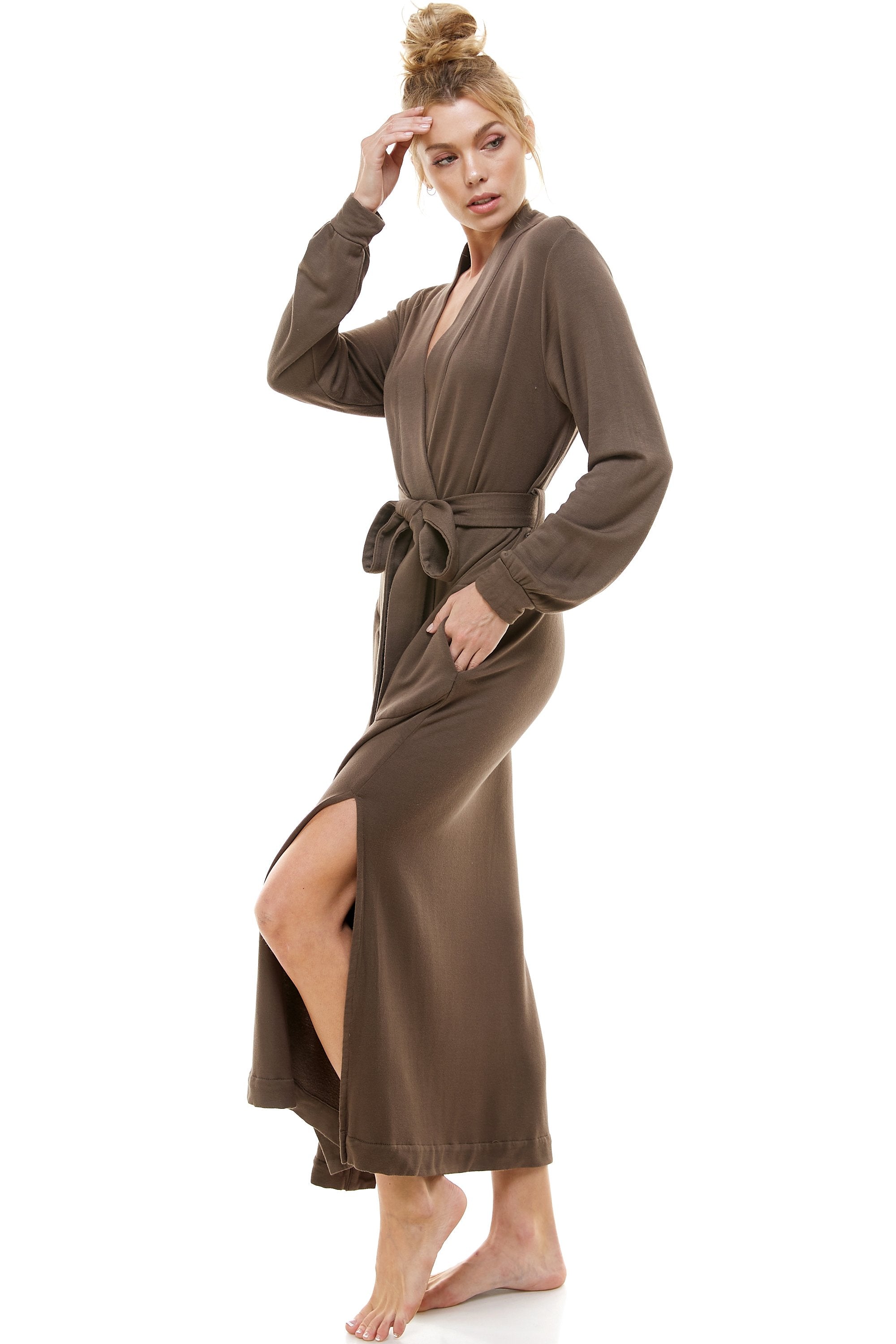 Load image into Gallery viewer, BANDED LONG | FUZZY LUXE HUNTER BROWN
